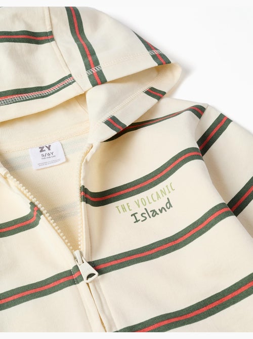 Giacca con cappuccio in cotone a righe - Kiabi