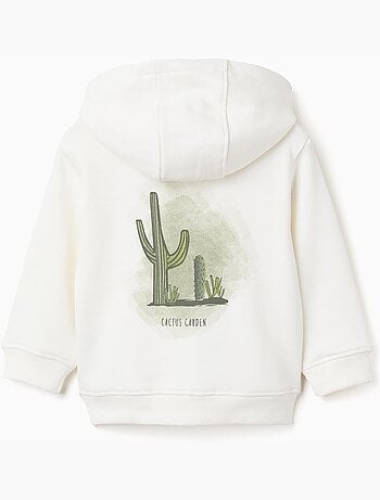 Giacca con cappuccio in cotone con stampa cactus garden