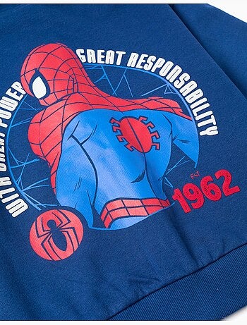 Giacca con cappuccio in cotone con stampe di spider-man