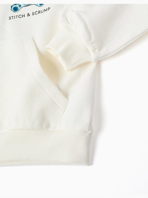 Giacca con cappuccio in cotone con stampe di stitch e volant - Kiabi