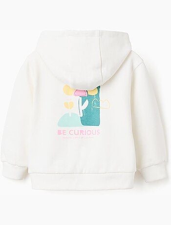 Giacca con cappuccio in cotone con stampe floreali