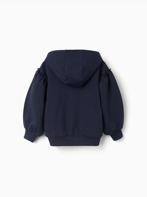 Giacca con cappuccio in cotone con volant - Kiabi