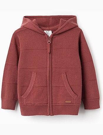 Giacca con cappuccio in maglia con linee in rilievo