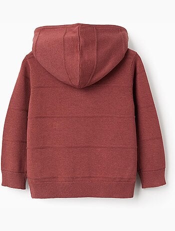 Giacca con cappuccio in maglia con linee in rilievo