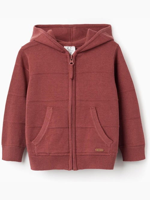 Giacca con cappuccio in maglia con linee in rilievo - Kiabi