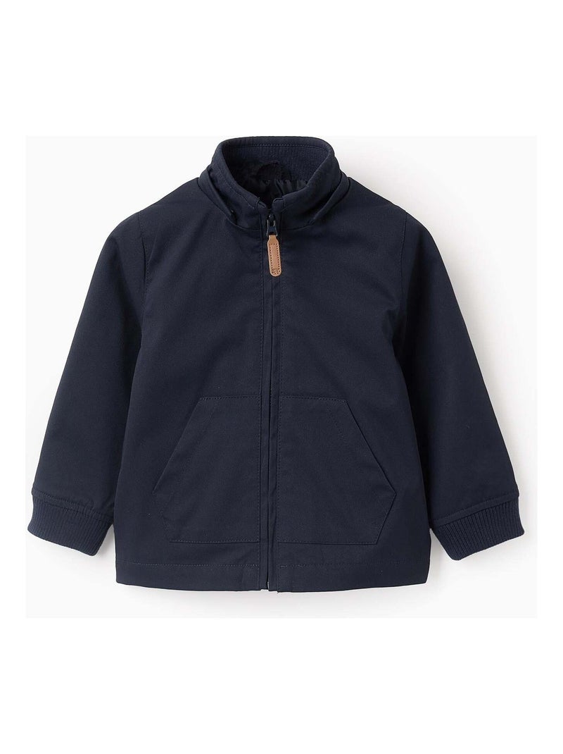 Giacca con cappuccio per mezza stagione con cappuccio rimovibile Blu scuro - Kiabi