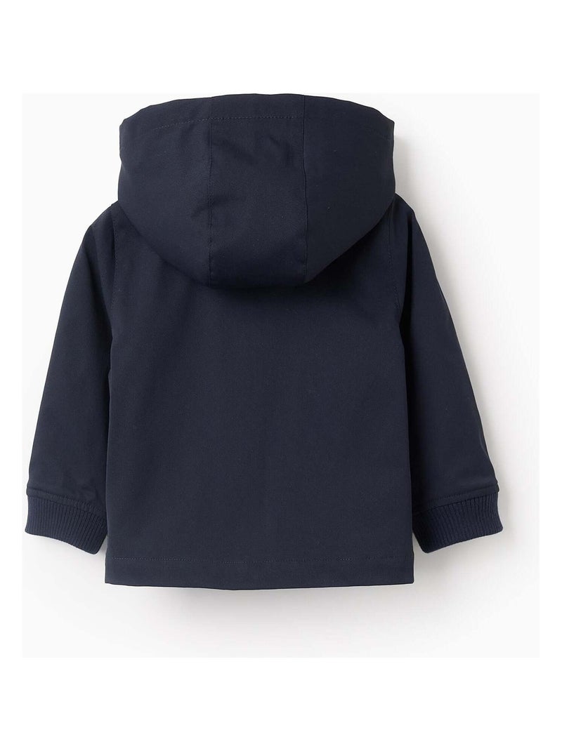 Giacca con cappuccio per mezza stagione con cappuccio rimovibile Blu scuro - Kiabi
