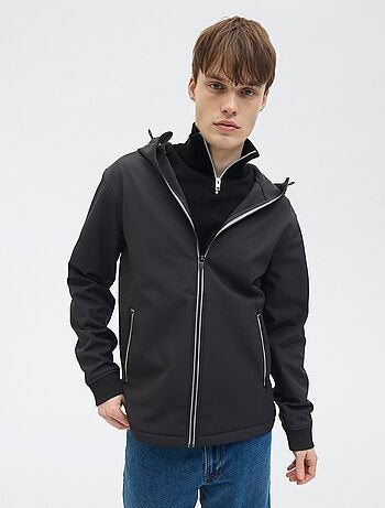 Giacca con cappuccio softshell tinta unita