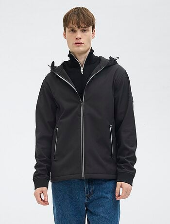 Giacca con cappuccio softshell tinta unita