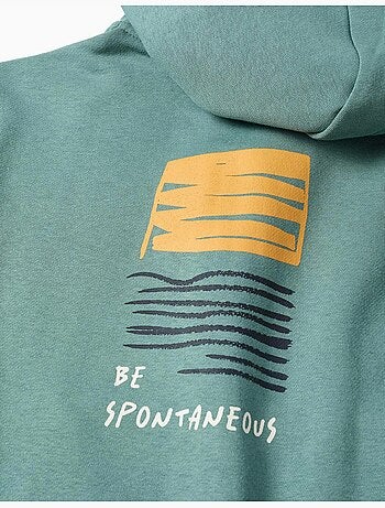 Giacca con cappuccio spazzolato con stampa Be Spontaneous