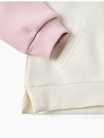 Giacca con cappuccio spazzolato con stampe di cuori