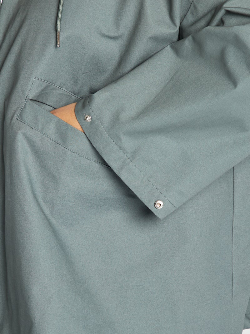 Giacca con cappuccio taglio trapezio VERDE - Kiabi