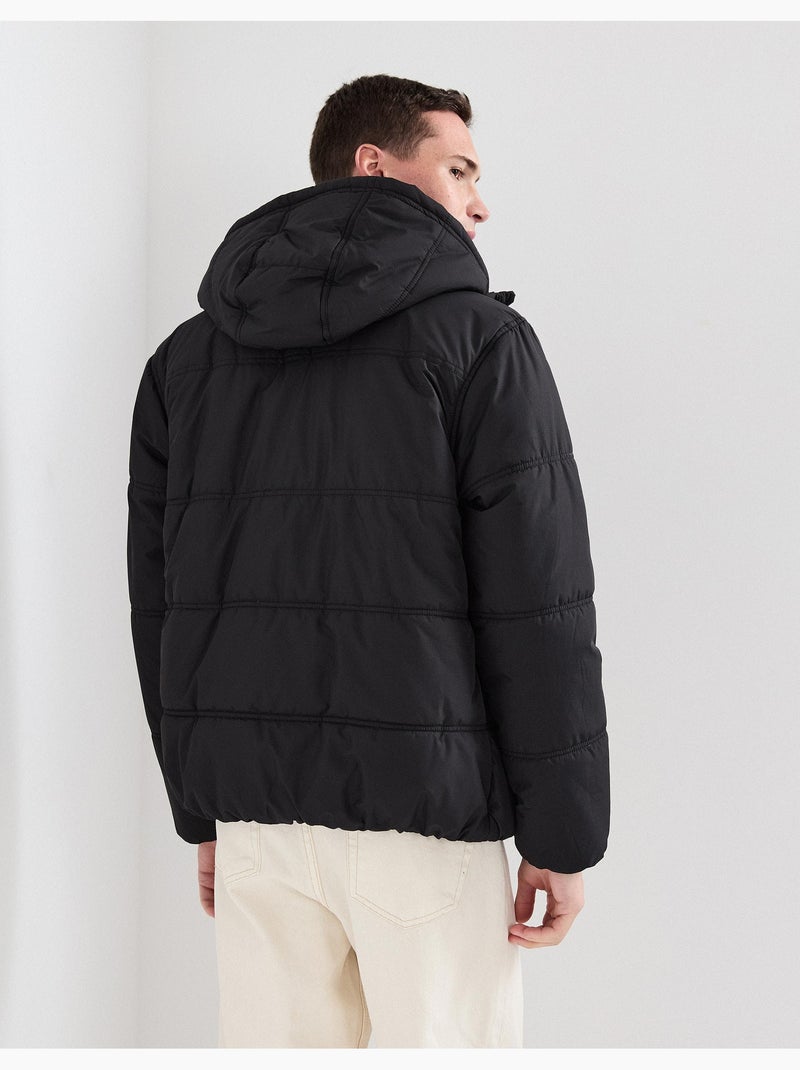 Giacca con cappuccio trapuntata, MO Fashion Nero - Kiabi