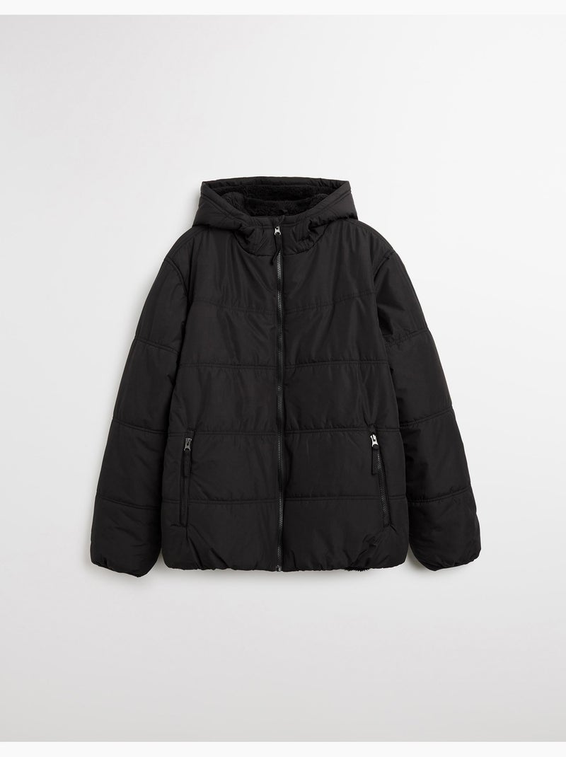 Giacca con cappuccio trapuntata, MO Fashion Nero - Kiabi