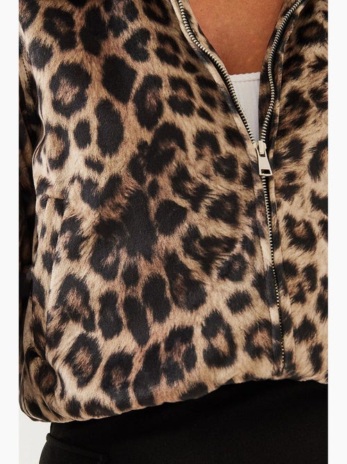 Giacca con cerniera e stampa leopardata lucci - Kiabi Giacca con cerniera e stampa leopardata lucci - Kiabi