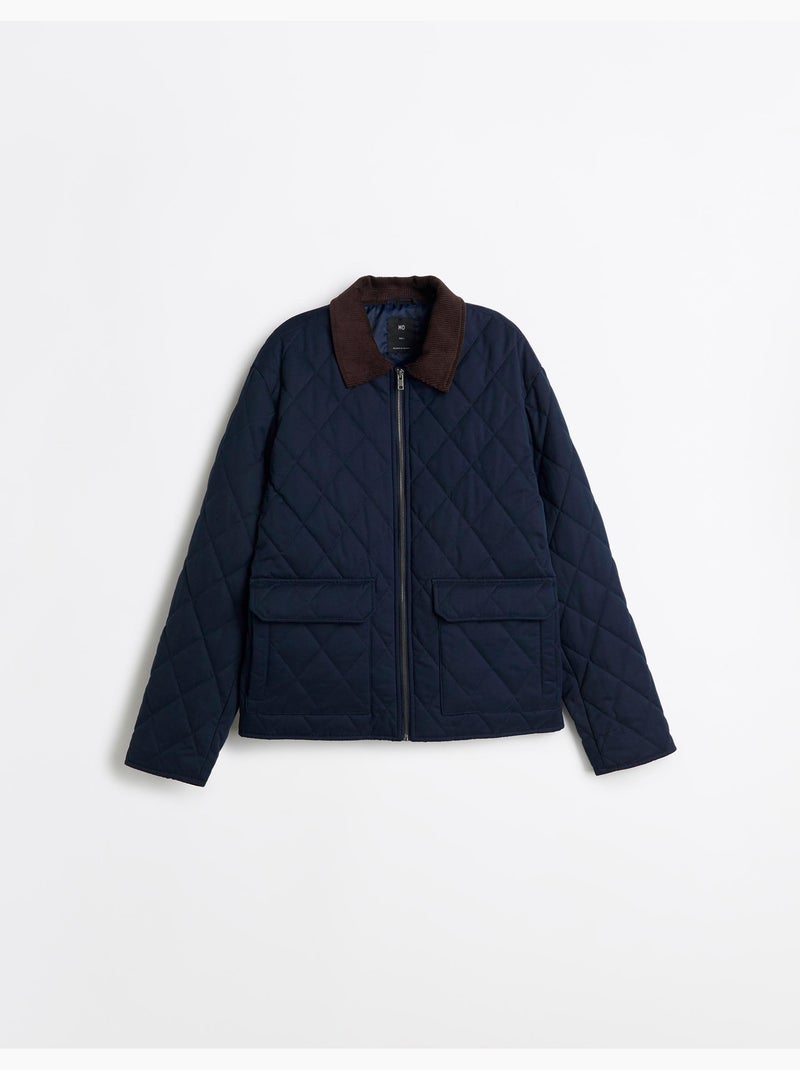 Giacca con colletto in velluto a coste, mo fashion Blu - Kiabi