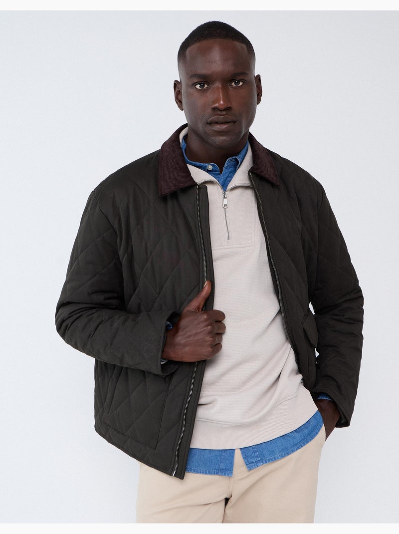Giacca con colletto in velluto a coste, mo fashion Verde - Kiabi