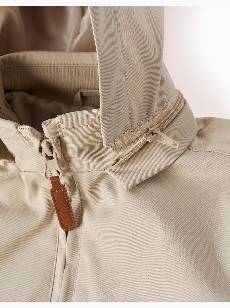 Giacca con fodera e cappuccio rimovibile Beige chiaro - Kiabi