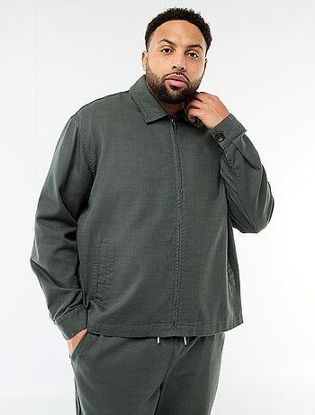 Giacca con zip e colletto a camicia