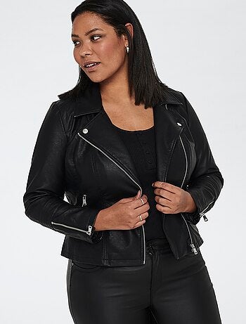 Giacca con zip in similpelle