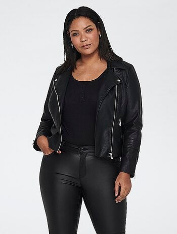 Giacca con zip in similpelle