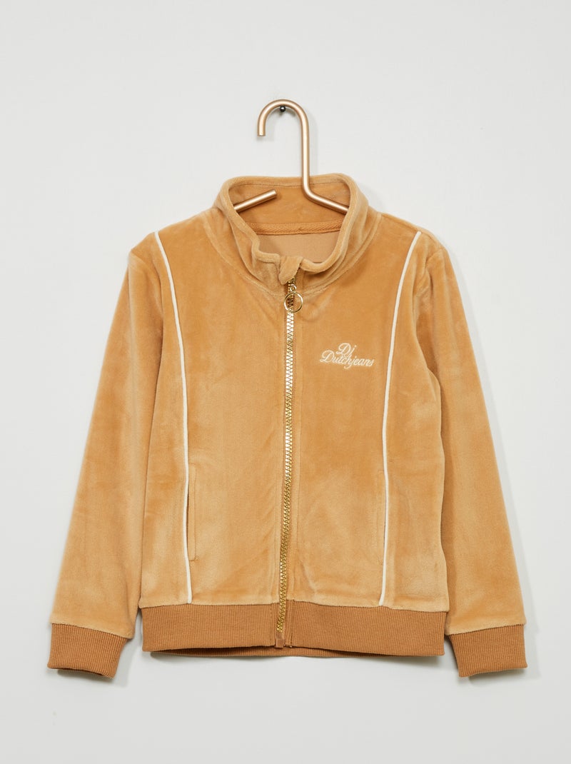 Giacca con zip in velluto cammello - Kiabi