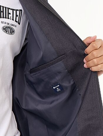 Giacca con zip tinta unita