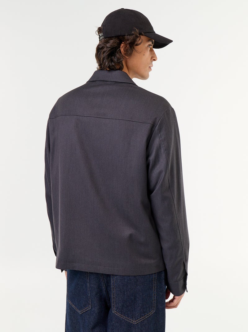 Giacca con zip tinta unita Grigio - Kiabi