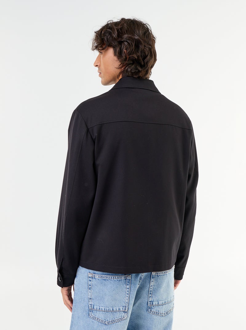 Giacca con zip tinta unita Nero - Kiabi