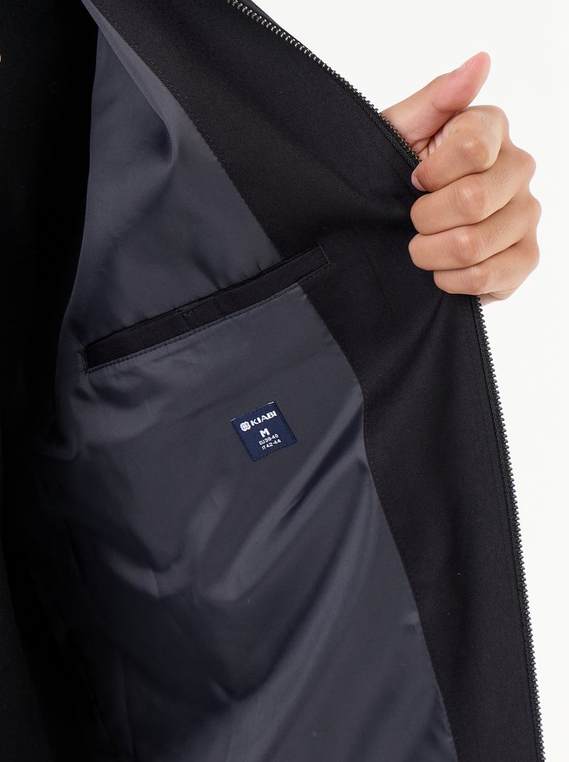 Giacca con zip tinta unita Nero - Kiabi