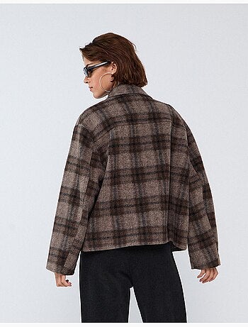 Giacca corta a quadri, mo fashion
