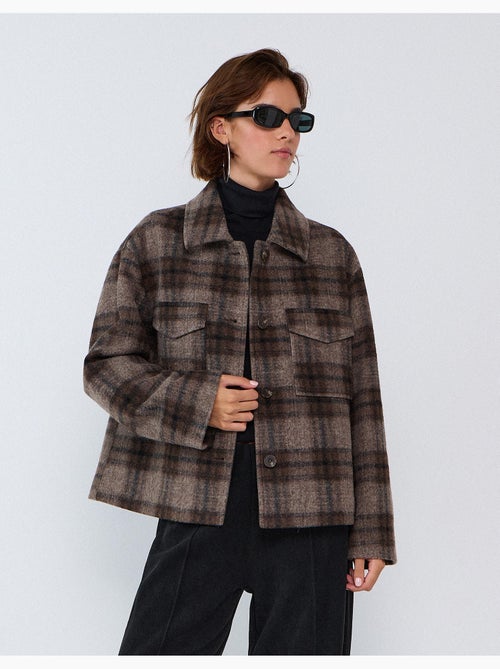 Giacca corta a quadri, mo fashion - Kiabi Giacca corta a quadri, mo fashion - Kiabi