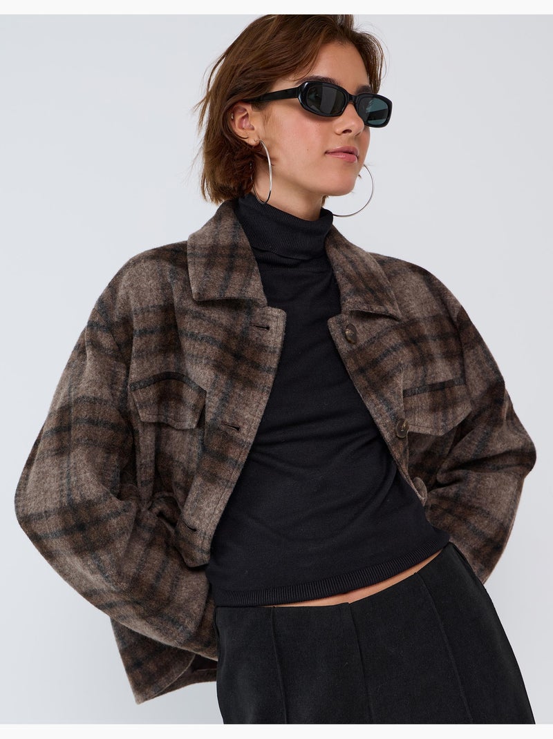 Giacca corta a quadri, mo fashion Beige - Kiabi