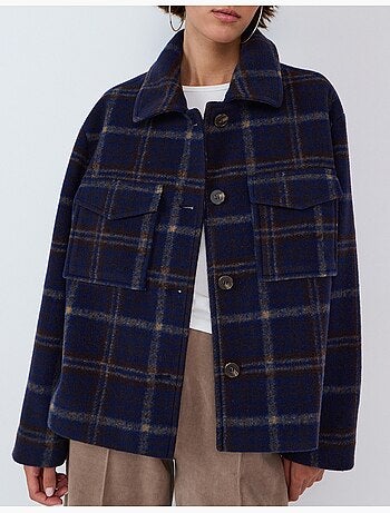 Giacca corta a quadri, mo fashion