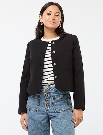 Giacca corta con bottoni dorati