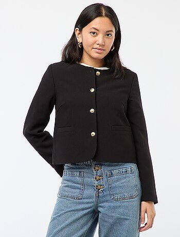 Giacca corta con bottoni dorati