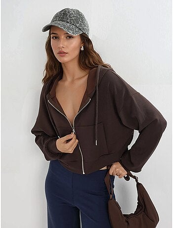 Giacca corta con cappuccio e zip busem