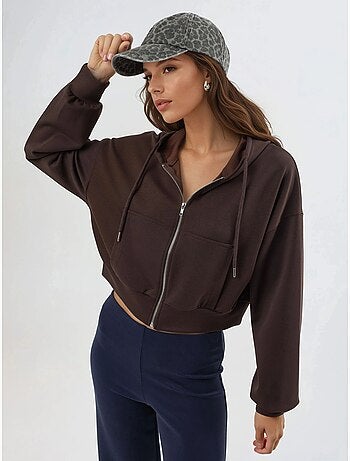Giacca corta con cappuccio e zip busem