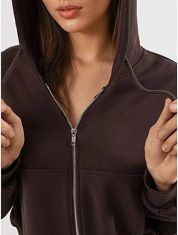 Giacca corta con cappuccio e zip busem