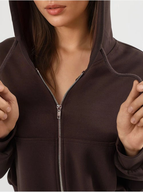 Giacca corta con cappuccio e zip busem - Kiabi Giacca corta con cappuccio e zip busem - Kiabi