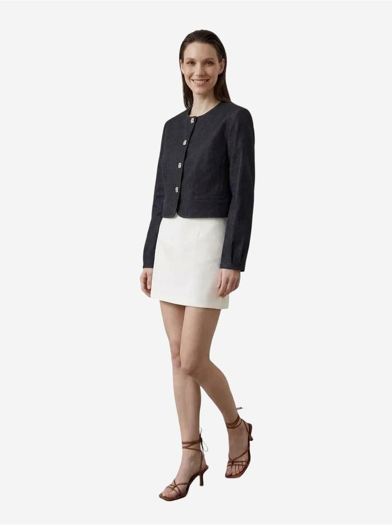 Giacca corta con chiusura a bottoni dal taglio sartoriale my fashion Blu marino - Kiabi