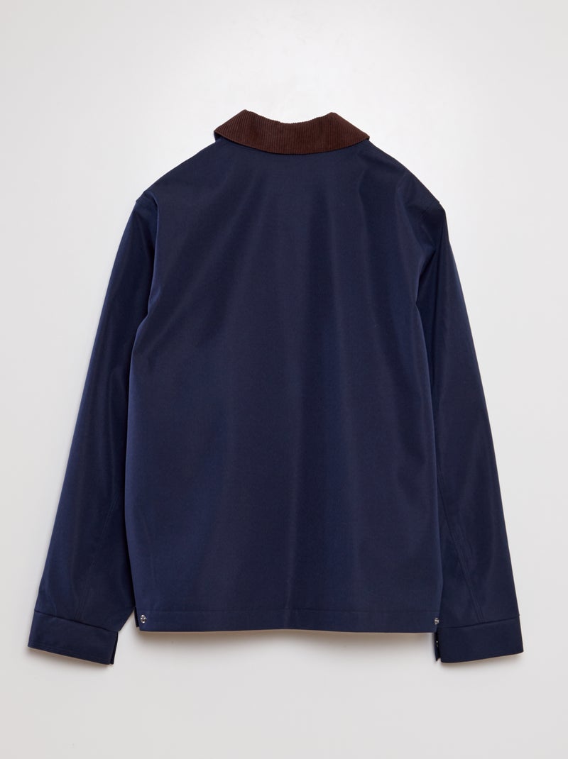 Giacca corta con collo in velluto BLU - Kiabi