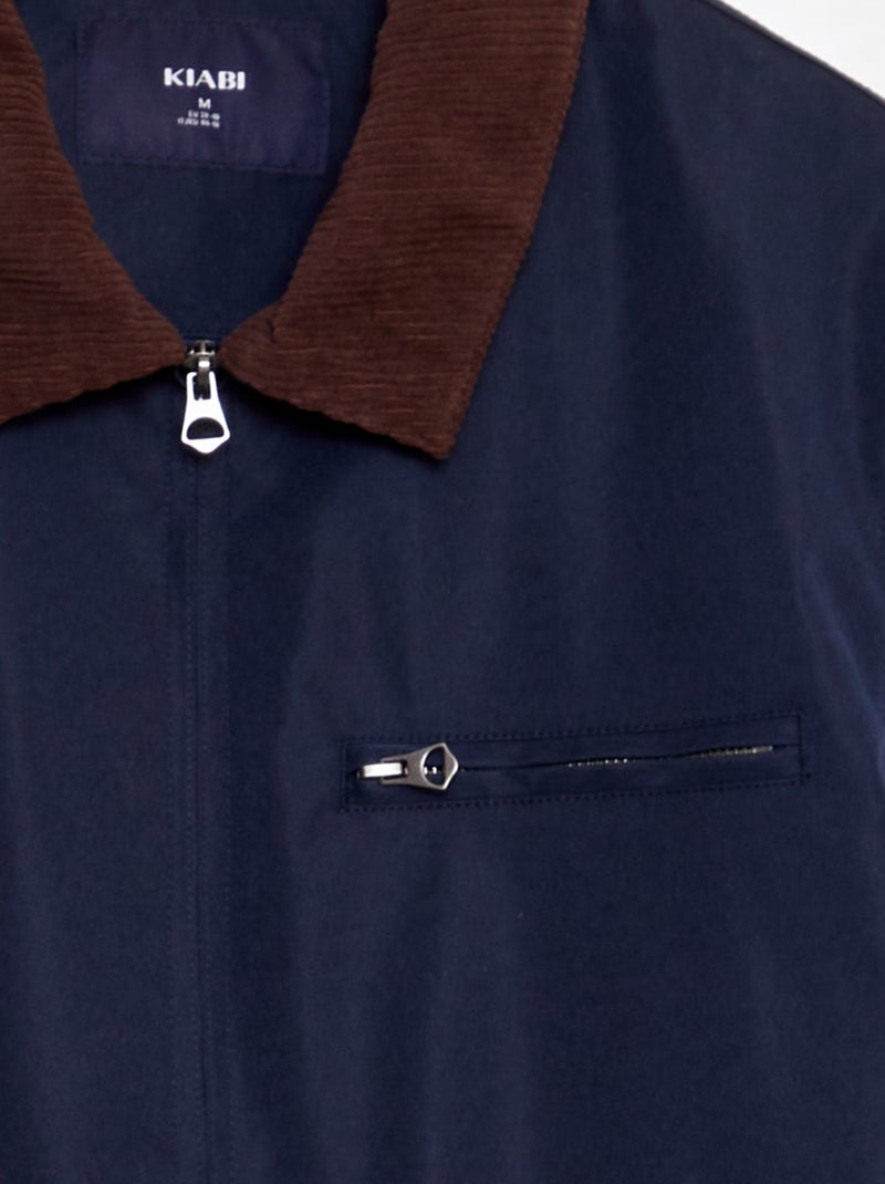 Giacca corta con collo in velluto BLU - Kiabi