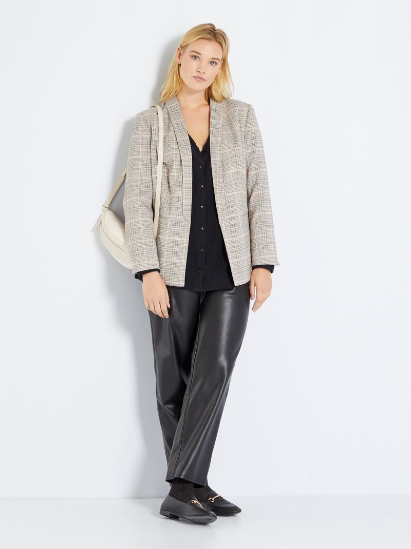 Giacca corta con revers a quadri nero/bianco - Kiabi