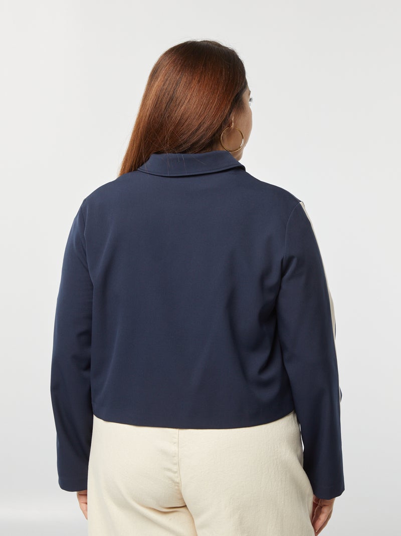 Giacca corta con zip con colletto a camicia BLU - Kiabi