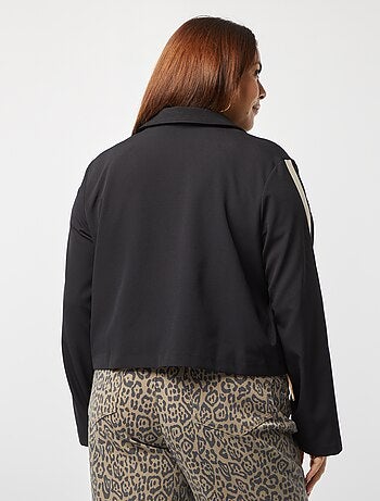 Giacca corta con zip con colletto a camicia