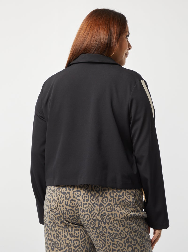 Giacca corta con zip con colletto a camicia nero - Kiabi