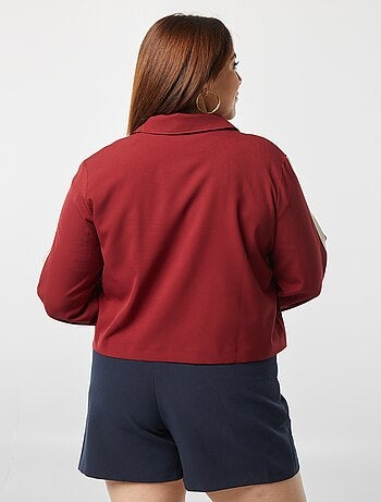 Giacca corta con zip con colletto a camicia