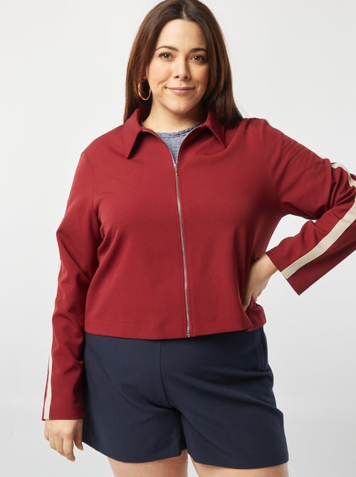 Giacca corta con zip con colletto a camicia - Kiabi