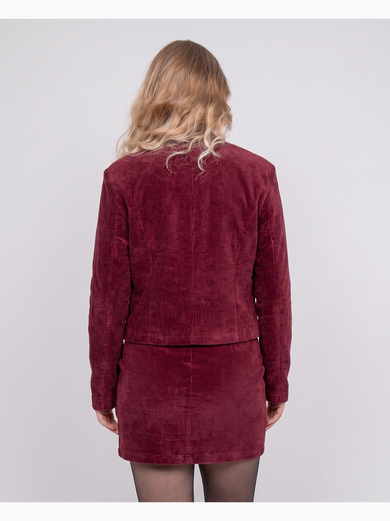 Giacca corta effetto velluto con bottoni gioiello uxelle Bordeaux - Kiabi